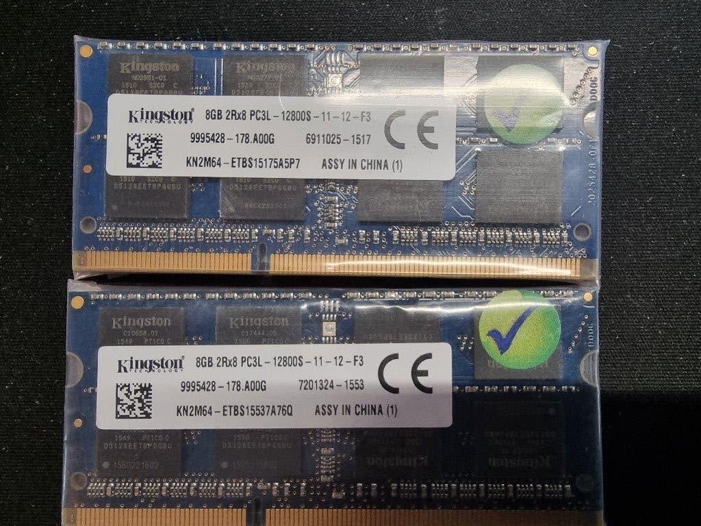 16GB (2X8GB) DDR3 PC3L-12800 1,35V 2RX8 1600Mhz Kingston, Computers en Software, RAM geheugen, 1600mhz  1,35 v, DDR3, Ophalen of Verzenden