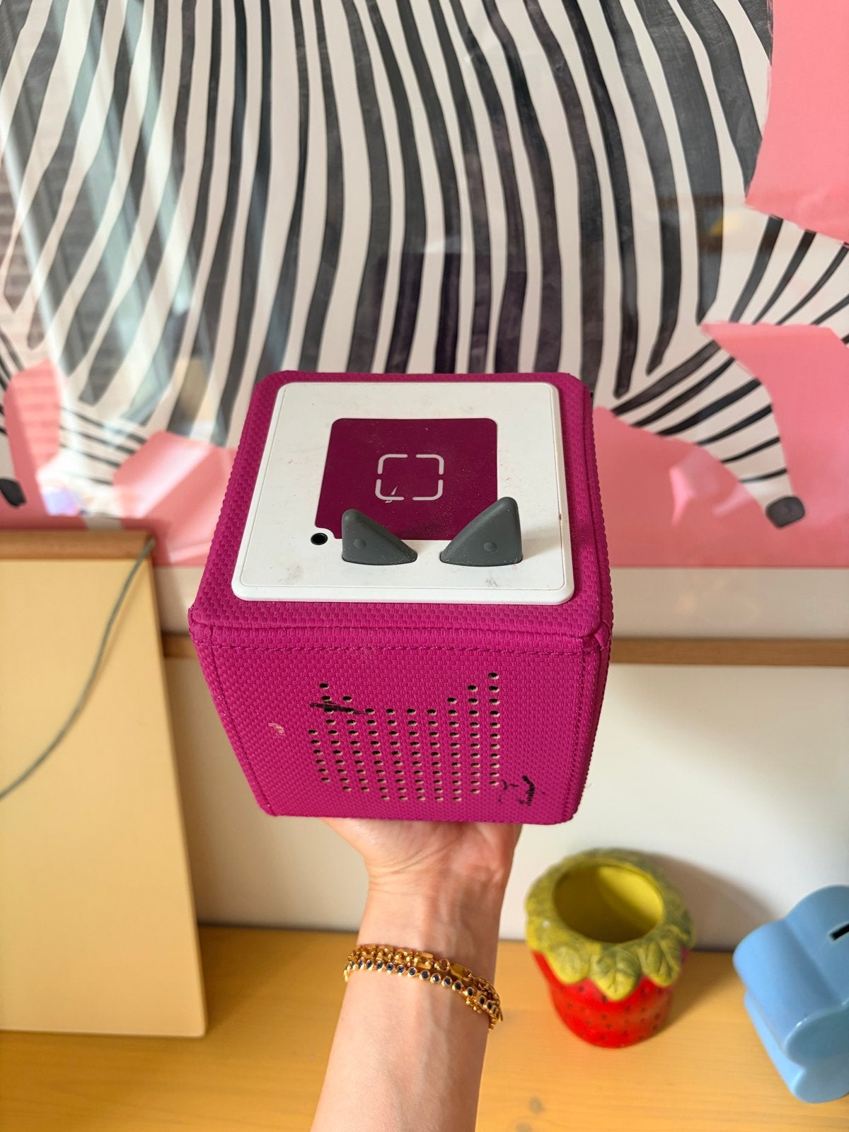 Toniebox Starterset Roze met 5 Tonies en Oplaadstation, Ophalen of Verzenden, Gebruikt, Overige typen, Met geluid