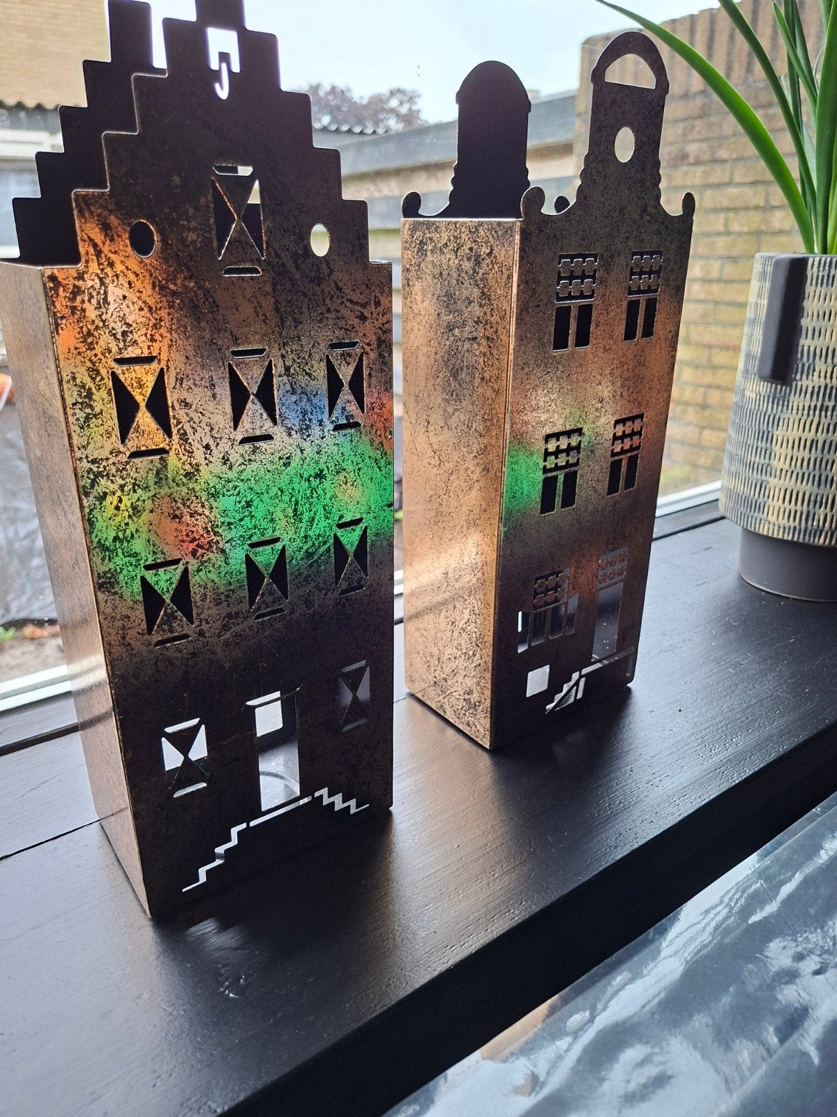 2 gouden metalen grachten pandjes, Ophalen, Kaars