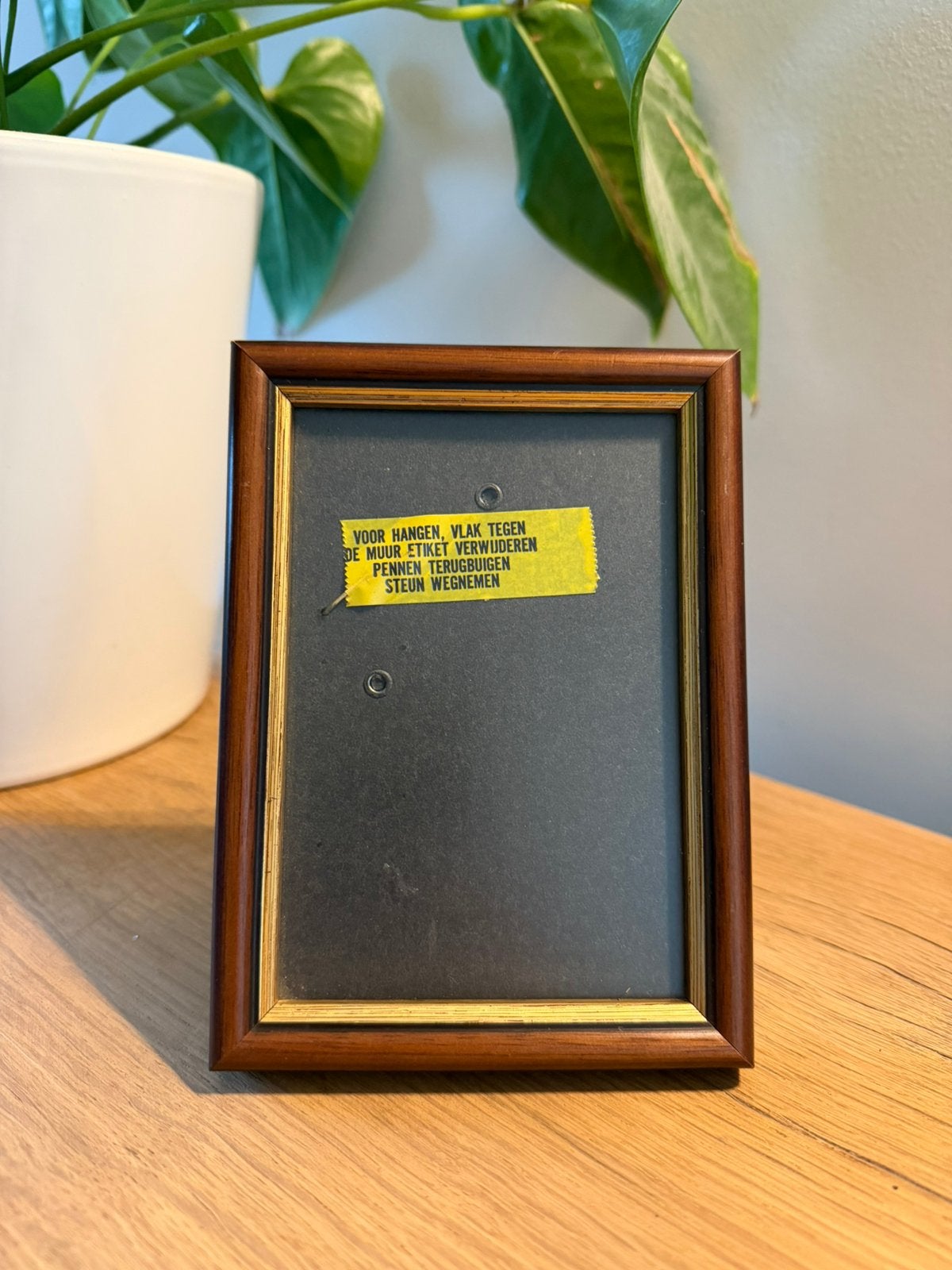 Vintage houten fotolijst met gouden bies 9x13 Jyden, Met glas, Hout, Ophalen of Verzenden, Zo goed als nieuw
