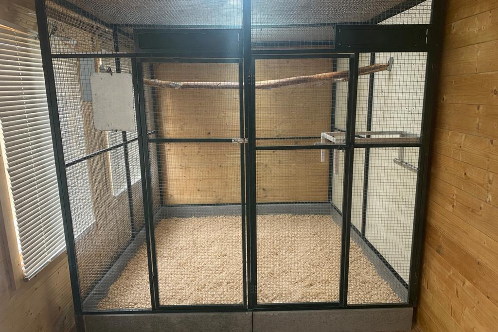 Grote voliere, Dieren en Toebehoren, Vogels | Hokken en Kooien, Ophalen, Zo goed als nieuw, Aluminium, Volière