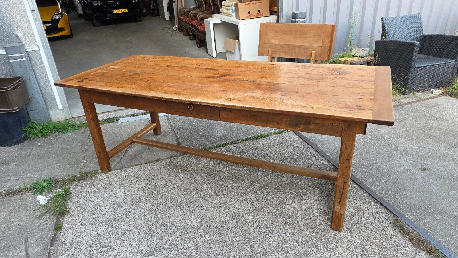 antieke Franse eettafekv3 meter, Ophalen, Gebruikt, 200 cm of meer, 50 tot 100 cm
