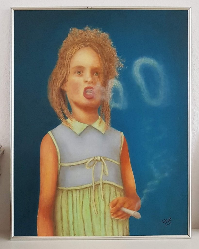 Bijzonder Olieverfschilderij van Leo van Vliet Z'woude, Antiek en Kunst, Paneel, Portret of Personen, Ophalen of Verzenden, Gesigneerd