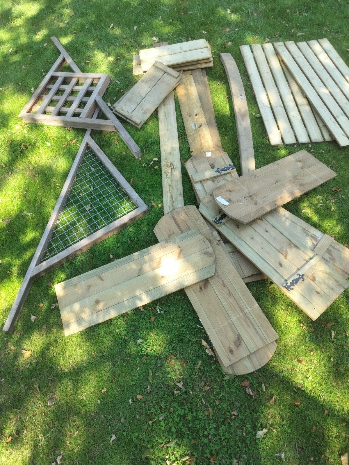 Partij tuinhout, Ophalen, Palen, Nieuw, Hardhout