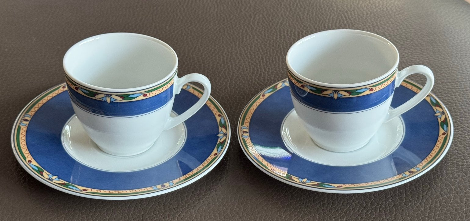 Twee koppen en schotels van Winterling Bavaria (decor Diana), Ophalen of Verzenden, Zo goed als nieuw, Overige stijlen, Kop(pen) en/of Schotel(s)