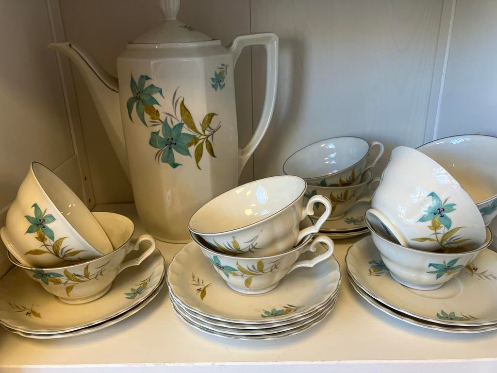 Vintage Mosa Maastricht Koffieservies met Bloemmotief, Ophalen