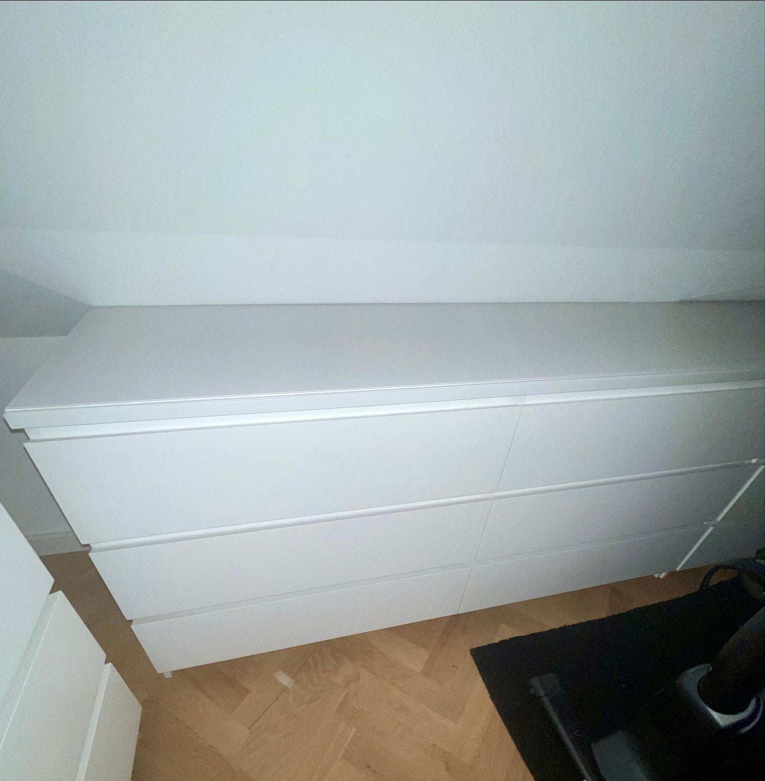2x IKEA MALM ladekasten wit met 6 lades en glasplaat, Ophalen, 5 laden of meer, 150 tot 200 cm, Overige houtsoorten