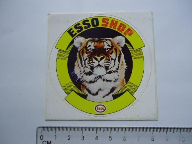 sticker oud ESSO OIL tijger shop tankstation pomp retro, Verzenden, Zo goed als nieuw, Bedrijf of Vereniging