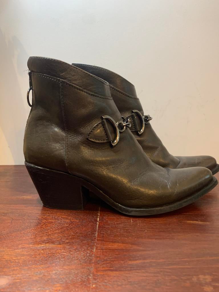 Mjus leren enkellaarsjes western boots maat 38, Kleding | Dames, Schoenen, Bruin, Verzenden, Lage of Enkellaarzen, Zo goed als nieuw