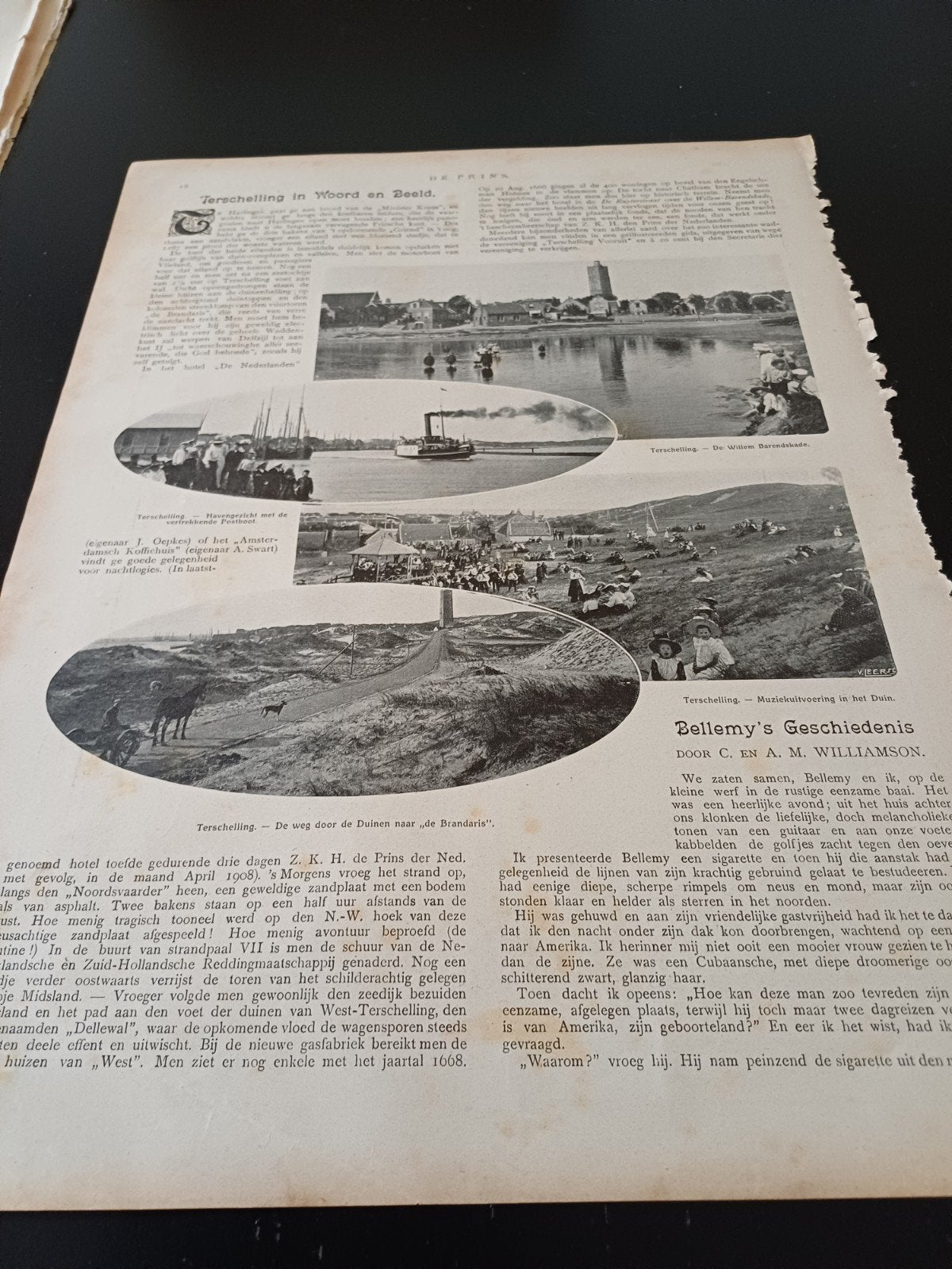 artikel over Terschelling 1910, Ophalen of Verzenden, Voor 1920, Knipsel(s)
