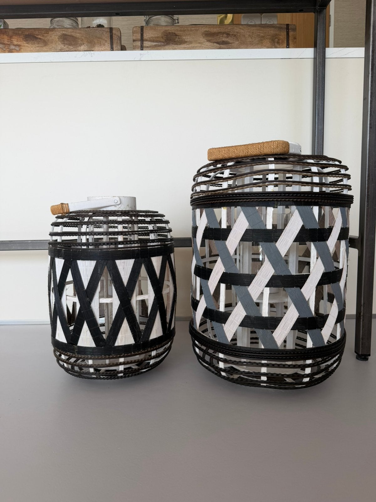 Set van decoratieve lantaarns/windlichten, Huis en Inrichting, Ophalen, Windlicht, Gebruikt, 55 cm