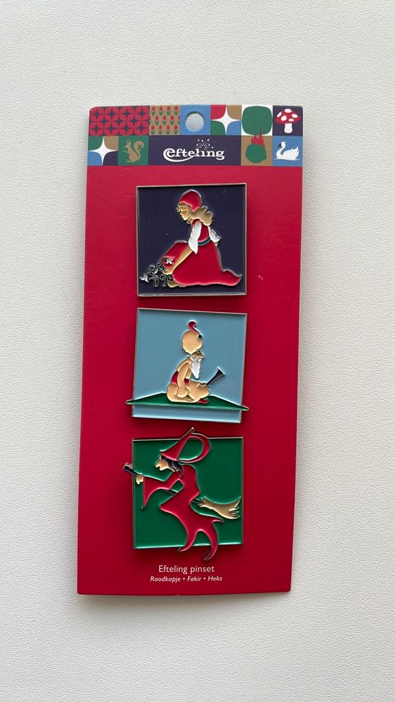 Efteling pinset Roodkapje, Fakir en Heks, Verzamelen, Efteling, Ophalen of Verzenden, Nieuw, Button of Speldje