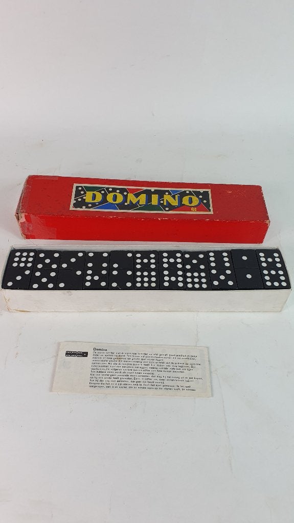 Vintage Domino stenen, in rood doosje. Jumbo. 8C5, Tweedehands verkoop, Tweedehands verkoop, Gebruikt, Ophalen of Verzenden