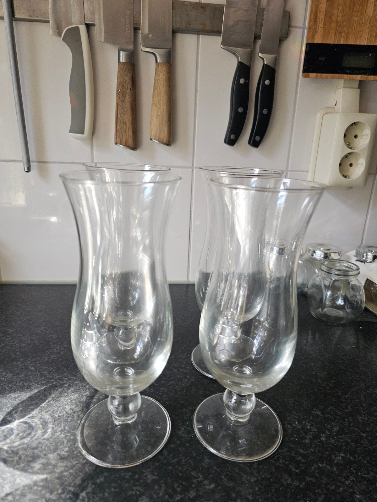 Set van 4 Hurricane glazen - cocktailglazen, Ophalen, Zo goed als nieuw, Overige merken, Glas
