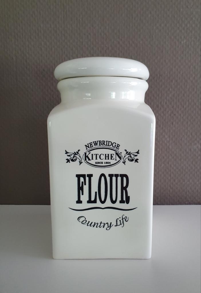 Newbridge Kitchen Flour Voorraadpot - Wit Keramiek, Ophalen of Verzenden, Zo goed als nieuw, Voorraadpot, Steen/keramiek