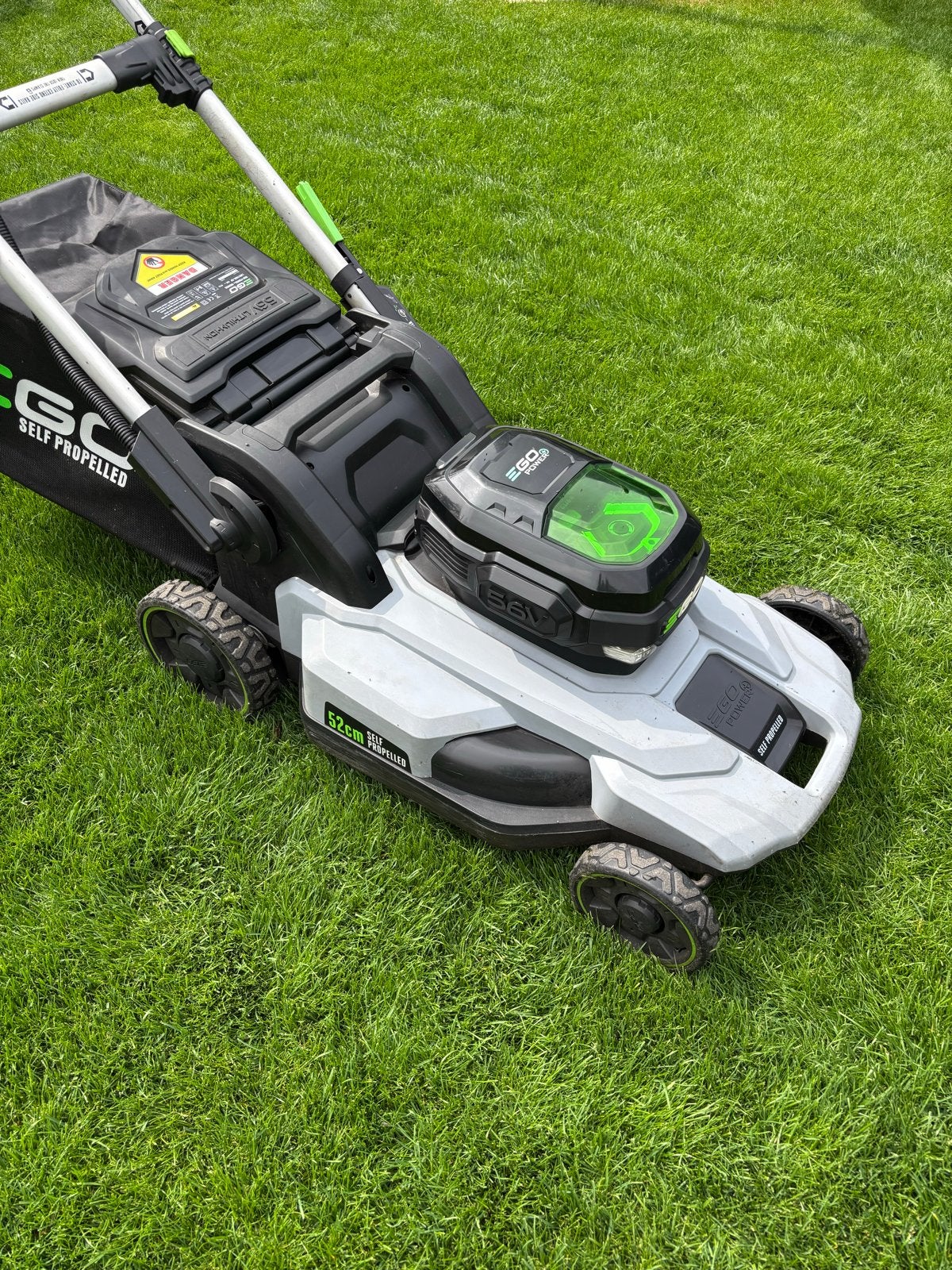 EGO Power+ Accu Grasmaaier 56V 7.5Ah met snellader, Tuin en Terras, Ophalen, Cirkelmaaier, Accu-grasmaaier, Mulchfunctie