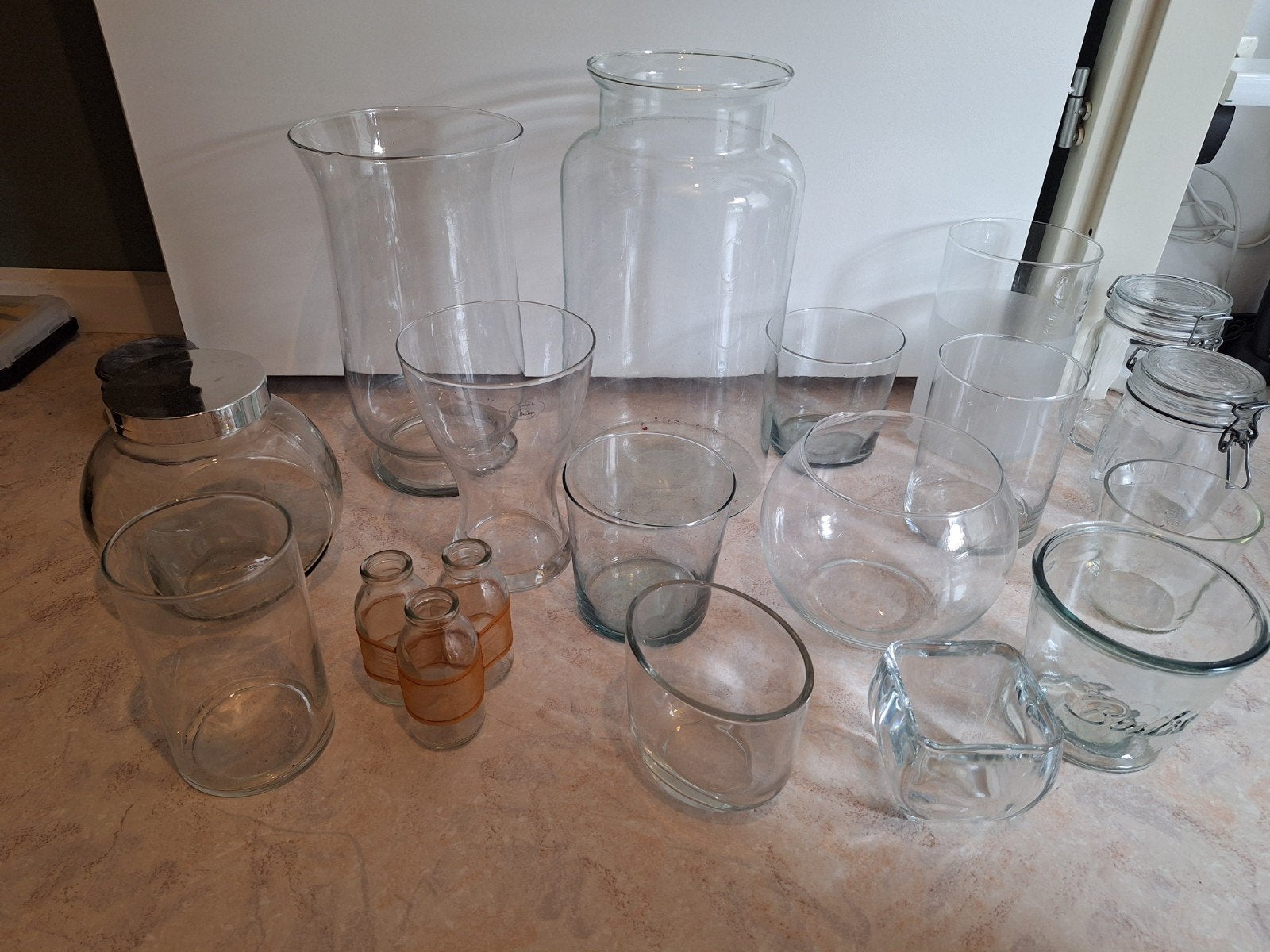 Glazen vazen en potten, Ophalen, Gebruikt, Overige kleuren, Glas