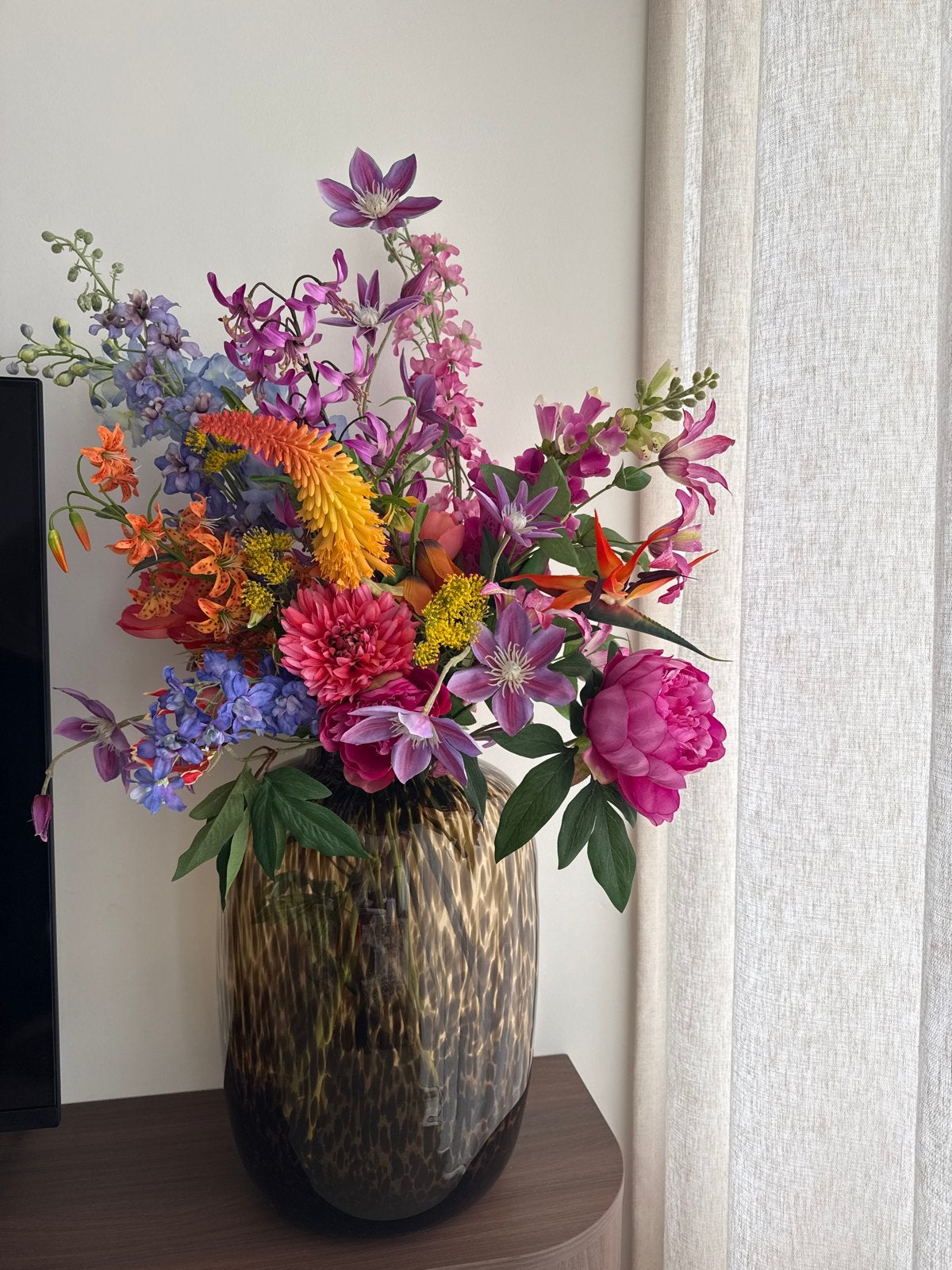 Sharon Flowers Zijden Boeket - Kleurrijk en Levendig, Ophalen, Binnen, Kunstbloem, Zijde