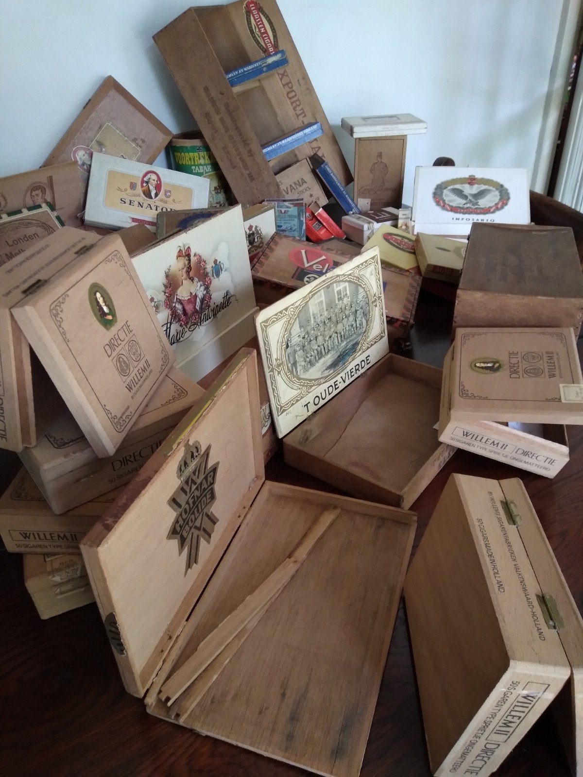 38 Sigaren- en Sigarettenverpakkingen (Hout/Karton), Ophalen of Verzenden, Gebruikt