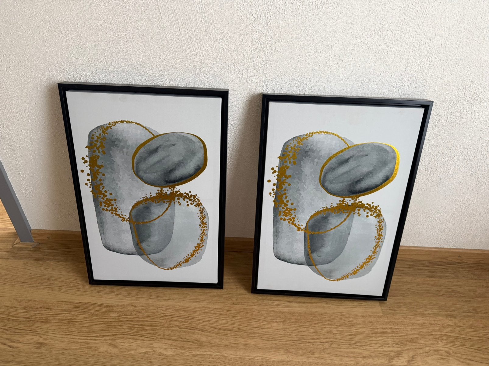 Abstract schilderij in goudtinten van Leen Bakker, 2x nieuw!, Ophalen, Zo goed als nieuw, Hout