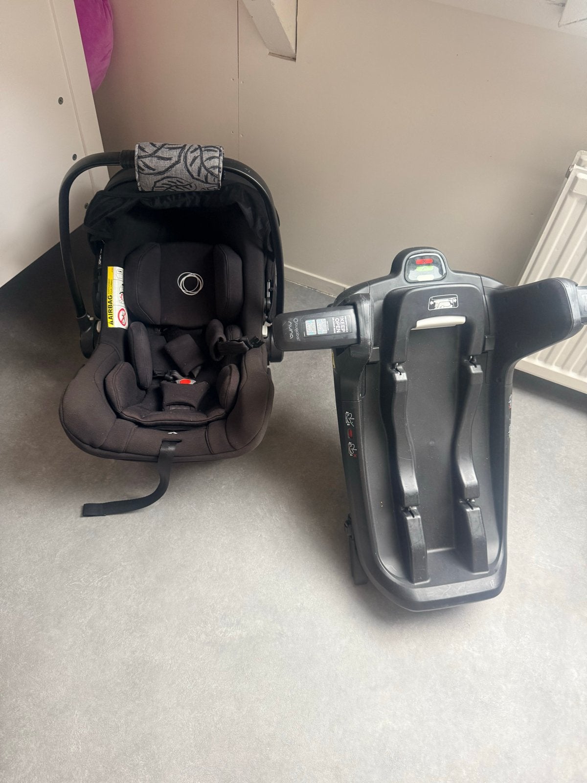 Bugaboo Turtle Air by Nuna autostoel met Isofix base, Overige merken, Autogordel of Isofix, Zo goed als nieuw, 0 t/m 13 kg