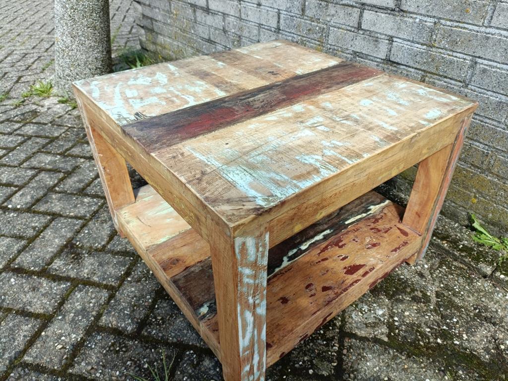 Teakhouten salontafel, 50 tot 100 cm, 50 tot 100 cm, Zo goed als nieuw, Minder dan 50 cm