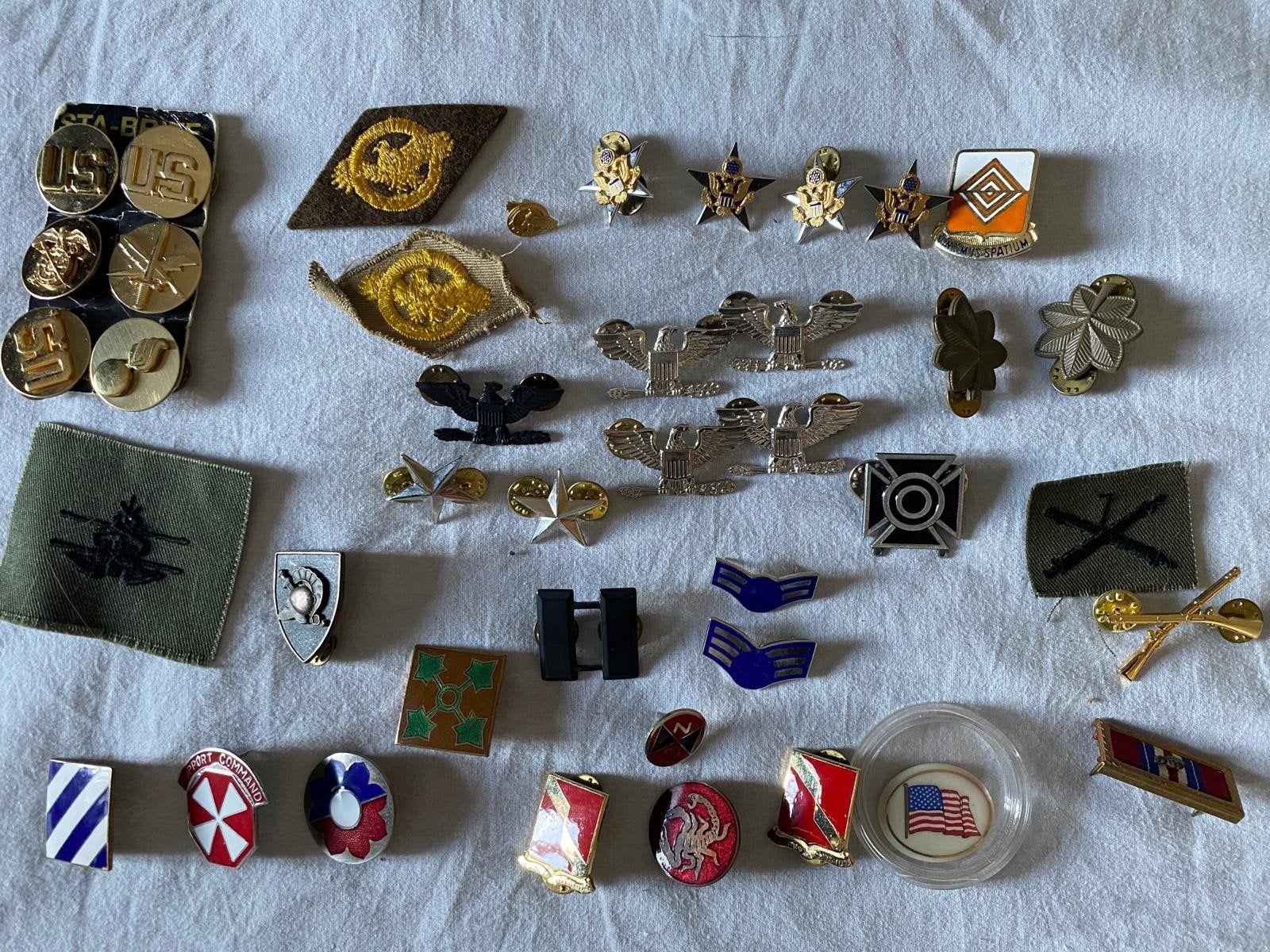 Amerikaanse officiersrang- en kraagemblemen., Ophalen of Verzenden, Landmacht, Amerika