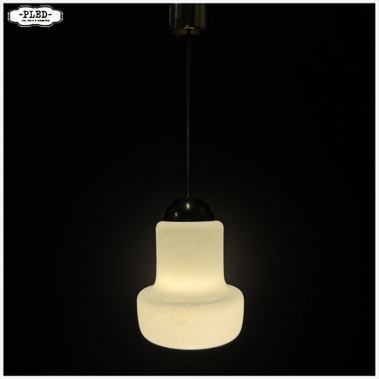 Vintage opaline Lamp Hanglamp Pendellamp, Ophalen, Vintage Midcentury Boho Japandi, Gebruikt, E27 (groot)