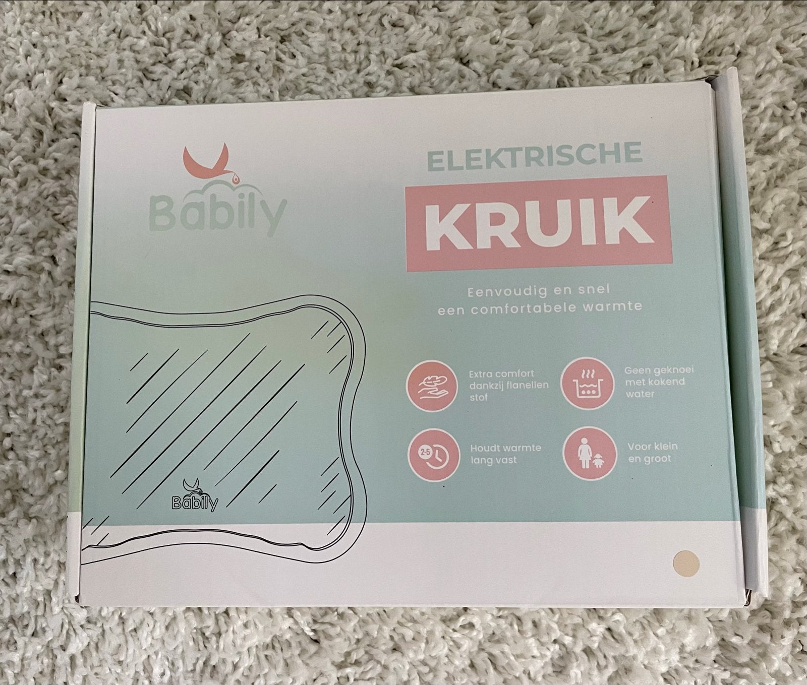 Babily Elektrische Kruik - Comfortabele Warmte, Ophalen of Verzenden, Nieuw