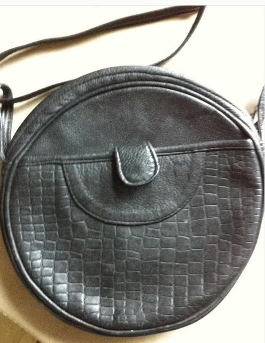 Dames schoudertas zwart leer Br 25cm H 25cm, Overige merken, Zwart, Ophalen of Verzenden, Zo goed als nieuw