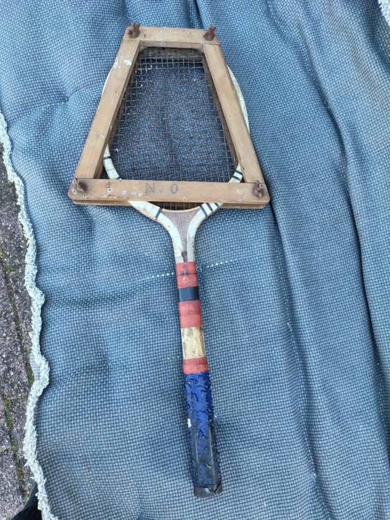 Vintage tennisracket plus spanner, Ophalen of Verzenden