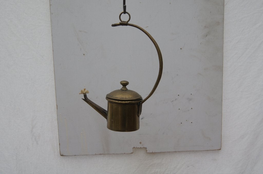 Antieke  Snuiter olielamp - /  4-WICK Lucerne olie Lamp, Antiek en Kunst, Ophalen of Verzenden