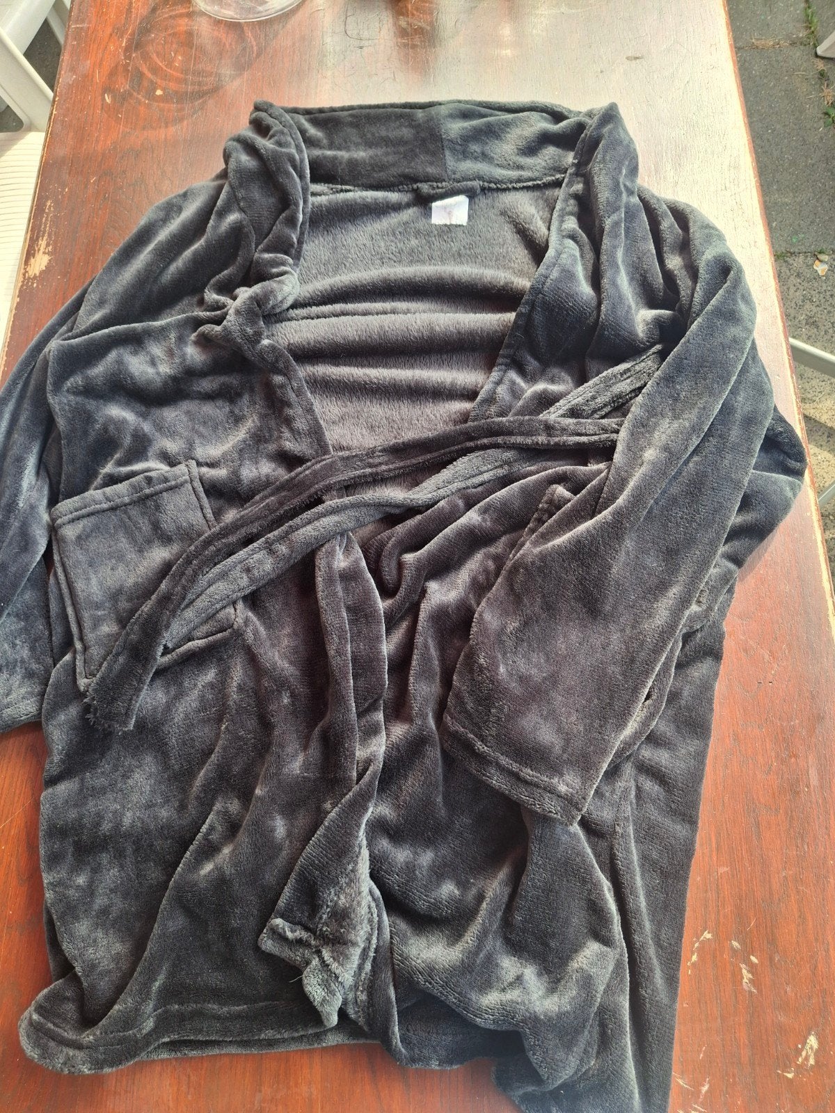 IYD Wear Fleece Badjas Donkergrijs - Maat L, Iyd, Ophalen of Verzenden, Zo goed als nieuw