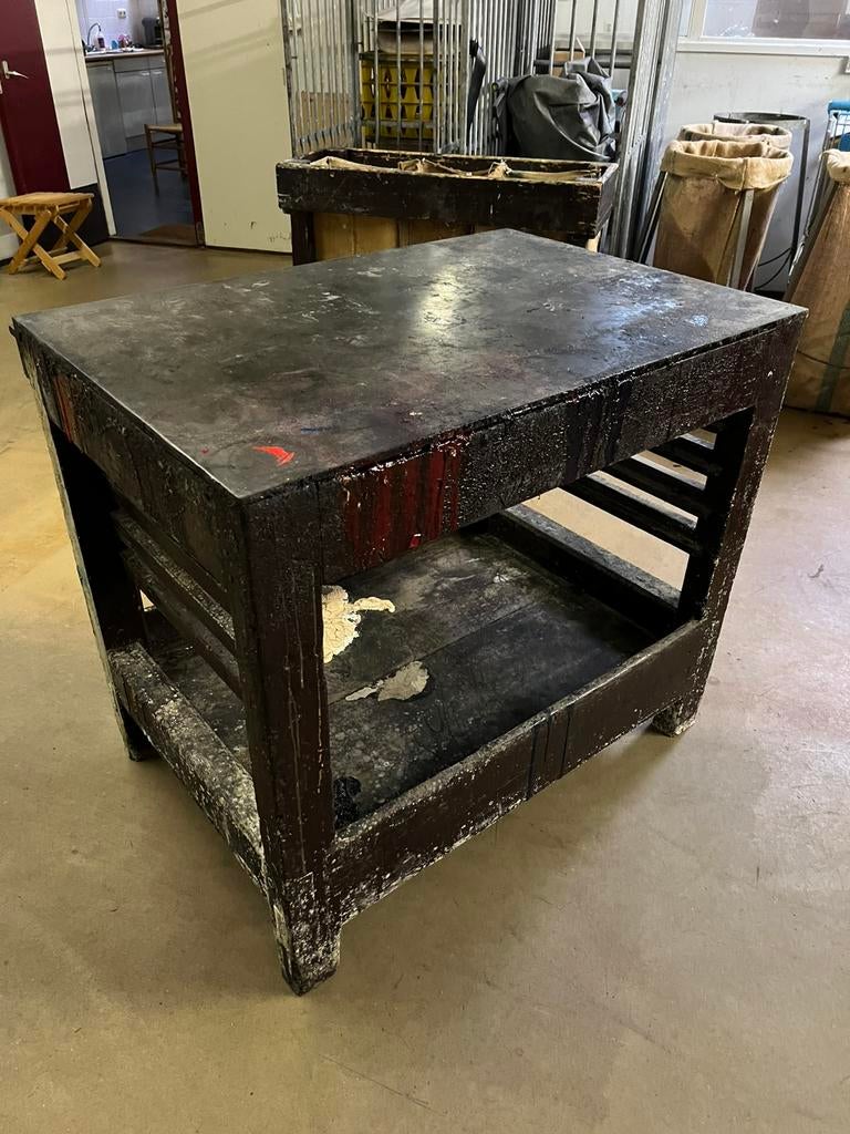 Antiek en UNIEK Industrieel KEUKENBLOK Werkbank METALEN BLAD, Doe-het-zelf en Verbouw, Werkbanken, Gebruikt, 70 tot 120 cm, Ophalen