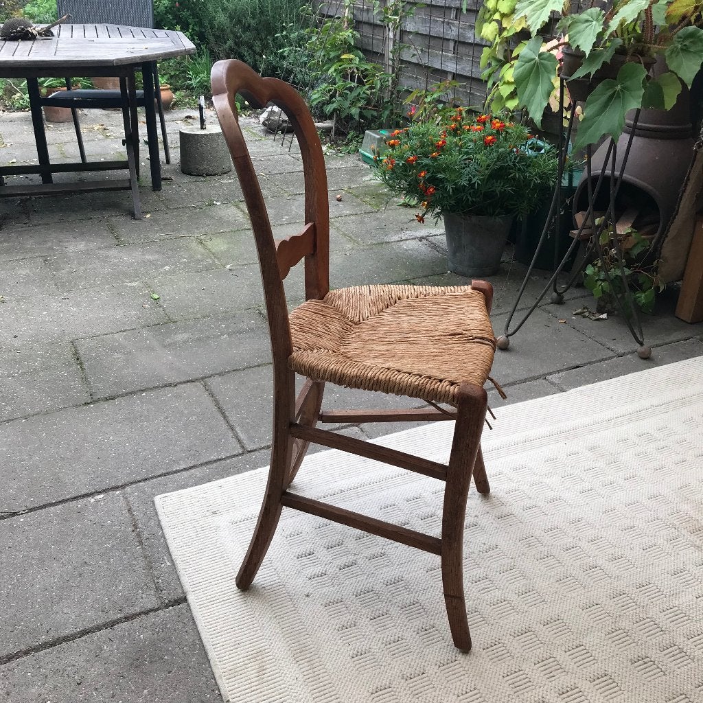 GRATIS ophalen antieke  stoel met rieten zitting, Ophalen, Gebruikt, Bruin, Hout