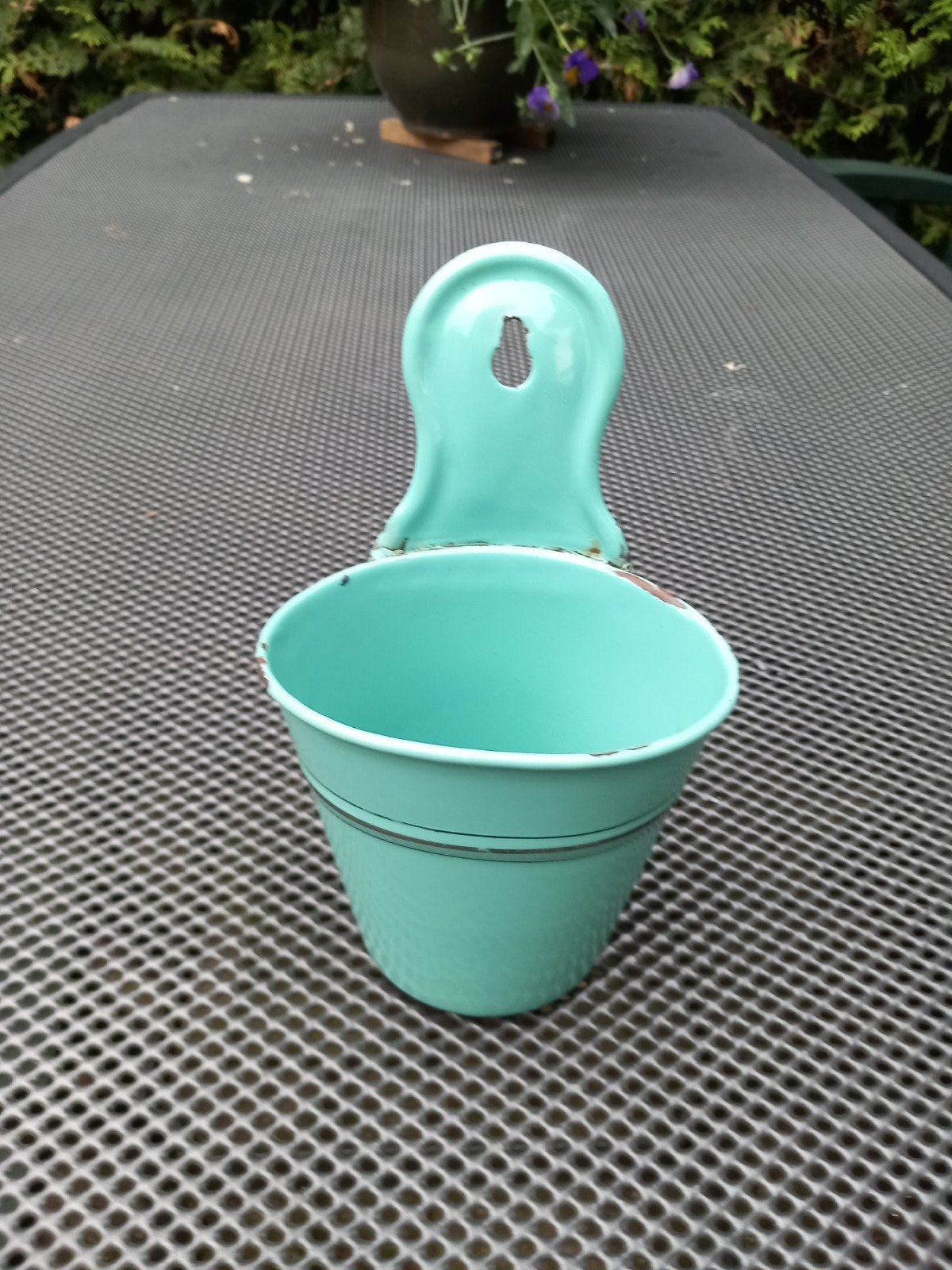 Turquoise blauw emaille afwasborstel bakje, Antiek en Kunst, Antiek | Emaille, Ophalen of Verzenden