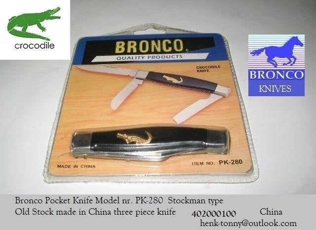 T.k.a Bronco 3 piece pocket knife, Ophalen of Verzenden, Landmacht, Azië, Mes of Dolk