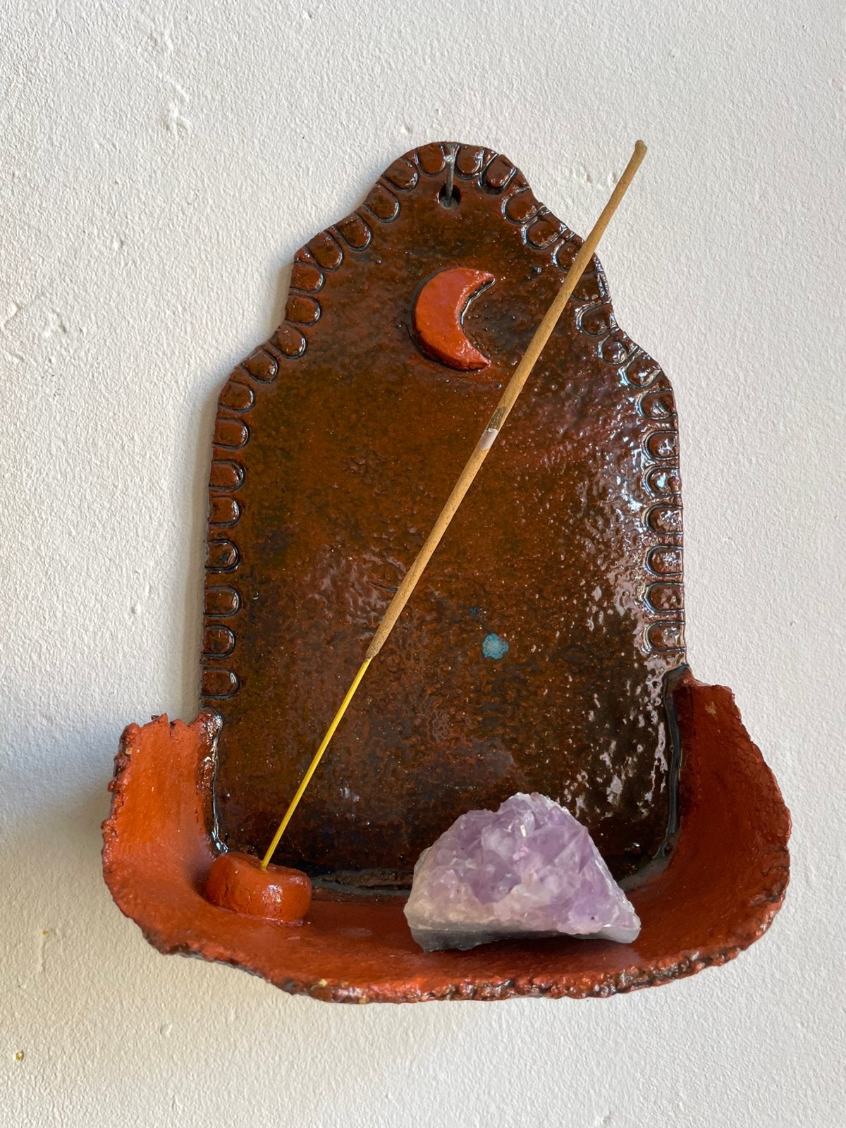 Wand altaartje keramiek/ wierook houder, Overige materialen, Nieuw, Ophalen of Verzenden, Rood