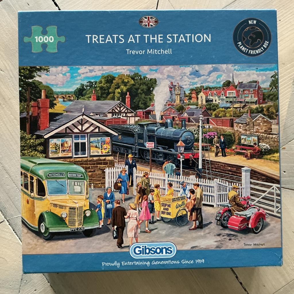 Gibsons legpuzzel 1000 stukjes - Treats at the Station, Ophalen of Verzenden, 500 t/m 1500 stukjes, Zo goed als nieuw, Legpuzzel