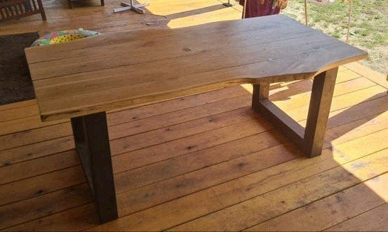 Boomstamtafel 190cm, Ophalen, Gebruikt, Eikenhout, 200 cm of meer
