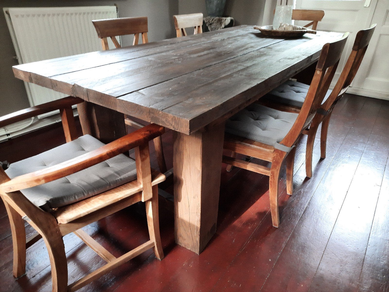 Lange eettafel grote tafel tuintafel stoer landelijk, Ophalen, Gebruikt, 200 cm of meer, 50 tot 100 cm