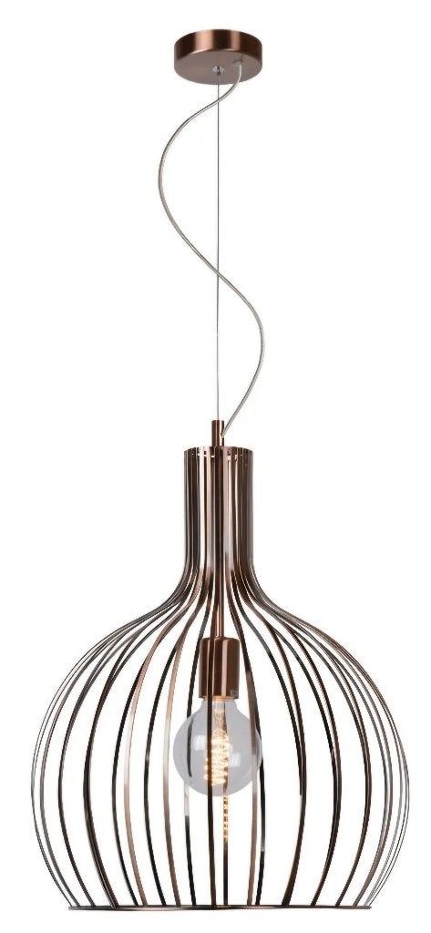 Koperkleurige draadlamp – merk Lucide, Ophalen, Zo goed als nieuw, Metaal, E27 (groot)