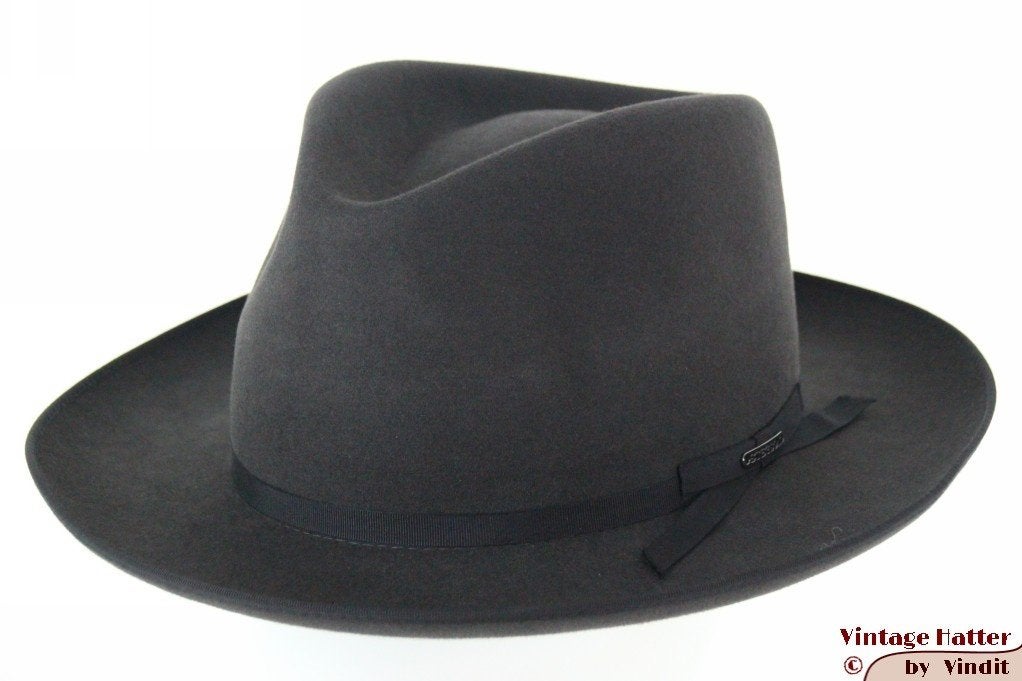 Gleufhoed Stetson donker grijs 61 =XL nieuw gratis verzenden, 60 cm (XL, 7½ inch) of meer, Stetson, Hoed, Nieuw