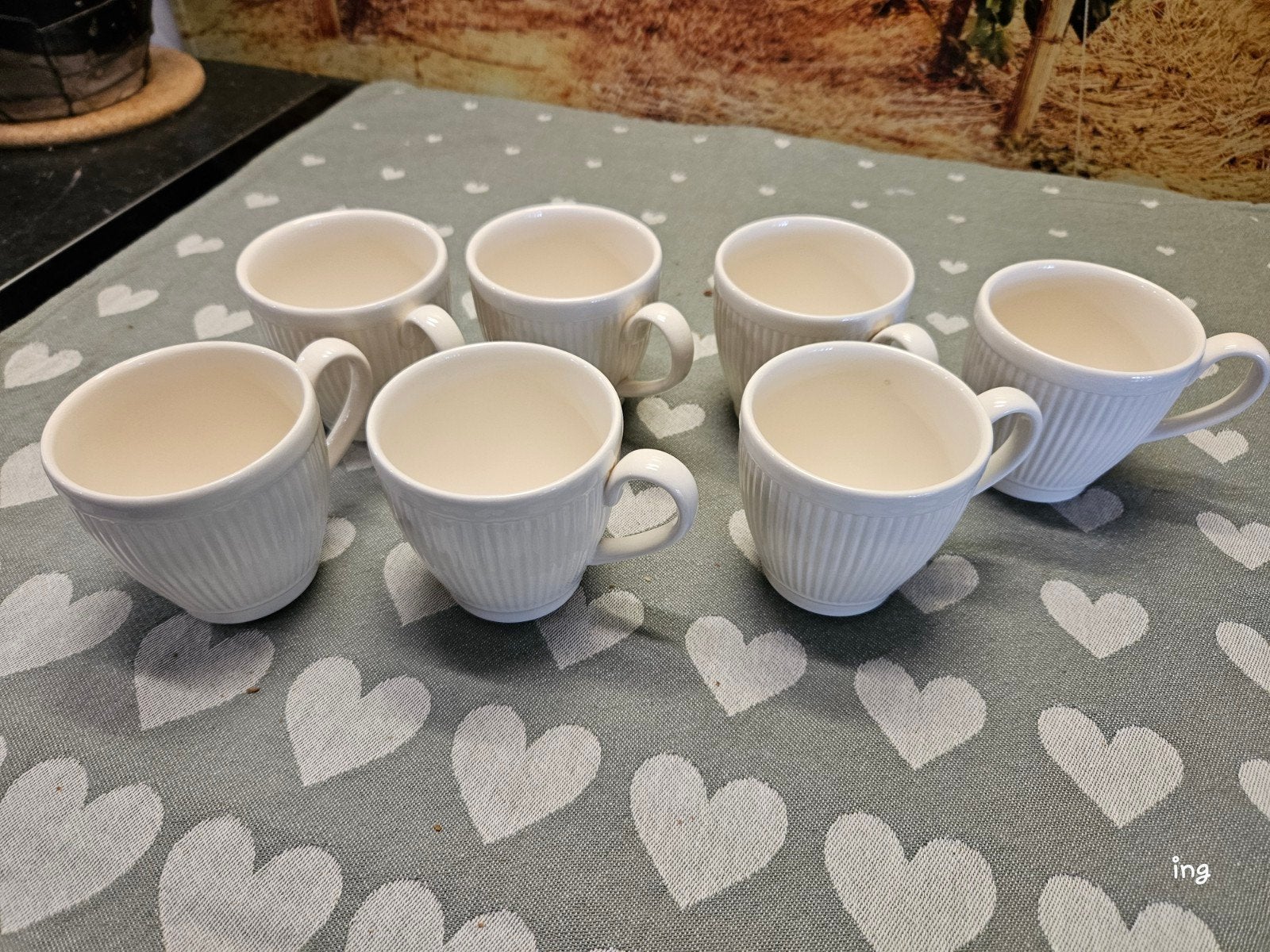 Set van 7 Wedgwood Windsor kopjes - Made in England, Ophalen of Verzenden, Zo goed als nieuw, Kop(pen) en/of Schotel(s), Wedgwood