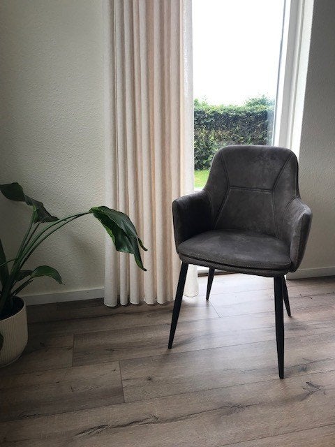 4 kuipstoelen antraciet/grijs MXSOFA, Huis en Inrichting, Stoelen, Ophalen, Industrieel-modern, Zo goed als nieuw, Grijs