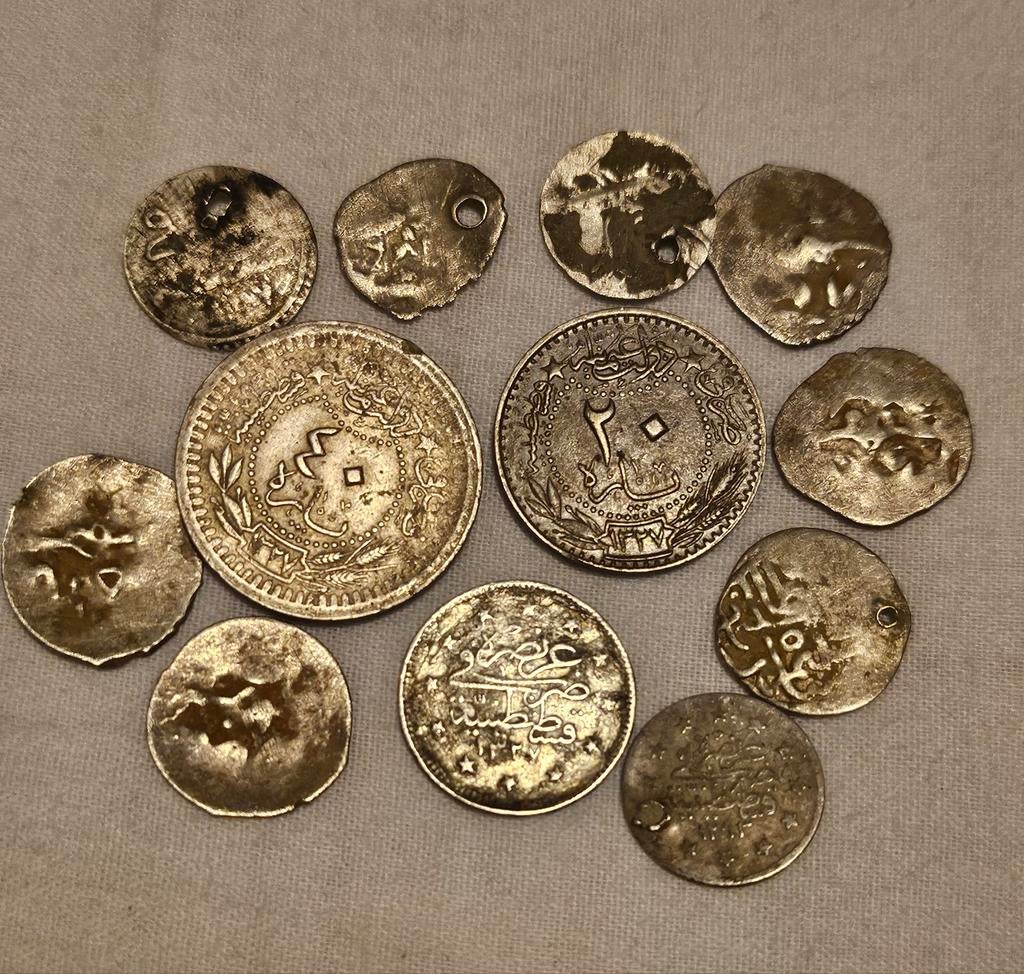 12 Oude ottomaanse turkije turkse zilver munten collectie, Postzegels en Munten, Ophalen of Verzenden, Vóór koninkrijk, Overige waardes