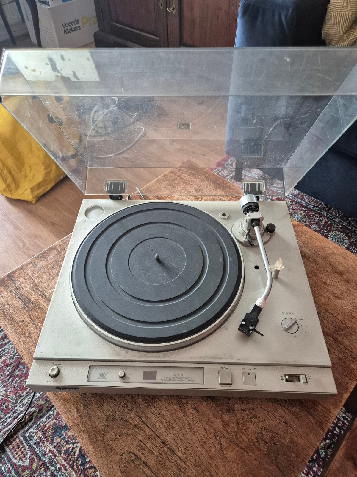 Sony PS-X35 Stereo Draaitafel Systeem - Volautomatisch, Ophalen, Gebruikt, Automatisch, Platenspeler
