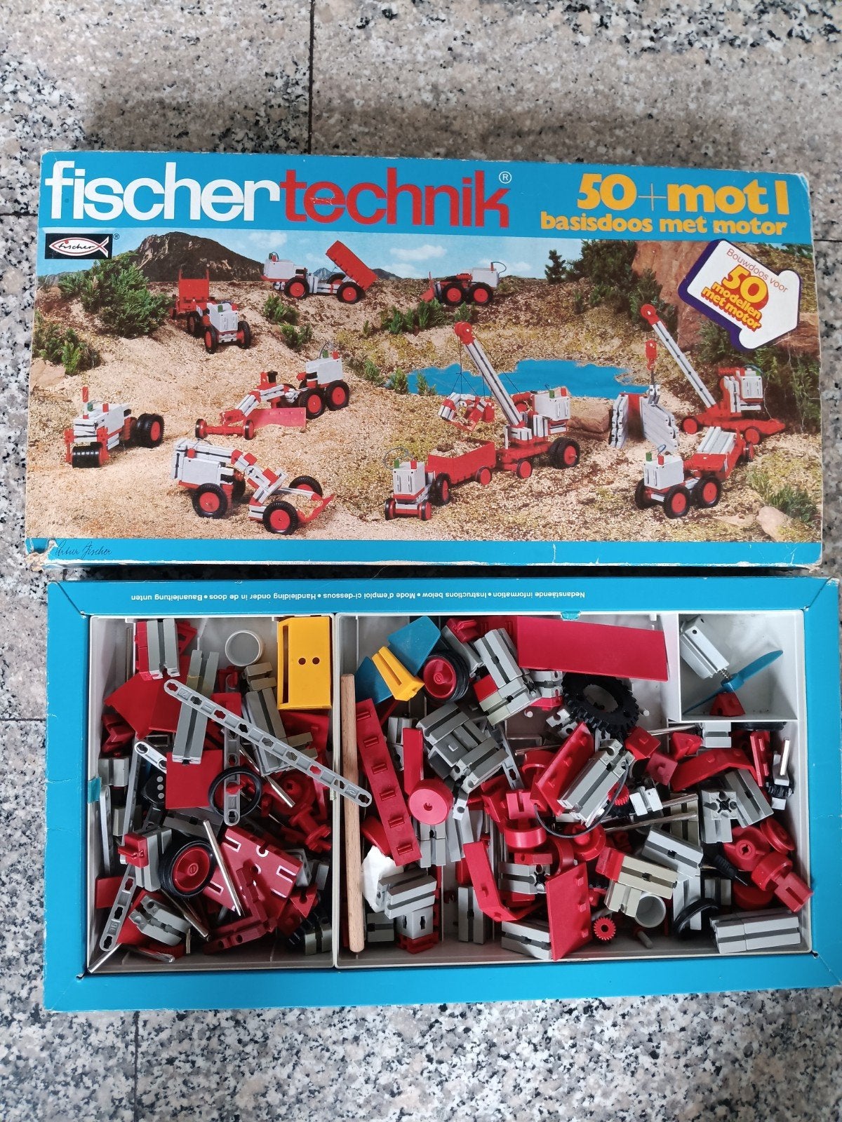 Fischer Technik Bouwdoos met 12 Boekjes en Voorbeelden, Ophalen of Verzenden, Gebruikt, Bouwen