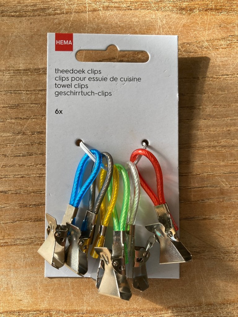 Hema theedoek handdoek clips nieuw, Huis en Inrichting, Meerkleurig, Hema, Nieuw, Theedoek of Handdoek
