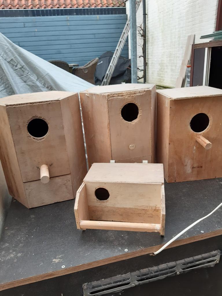 Nestkasten 4st, Ophalen, Hout, Vogelkooi